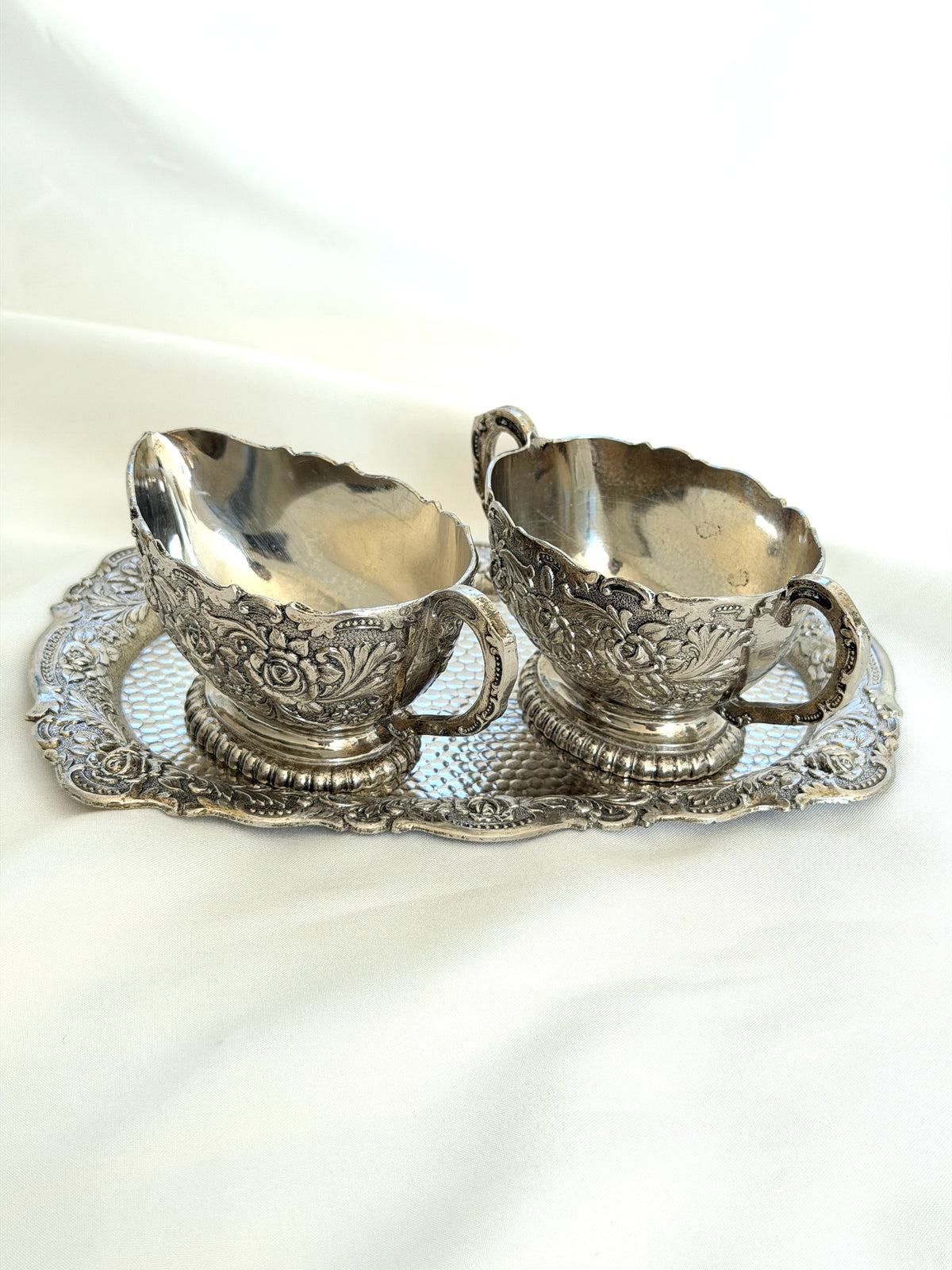 Cream and Sugar Set with Tray - view 1