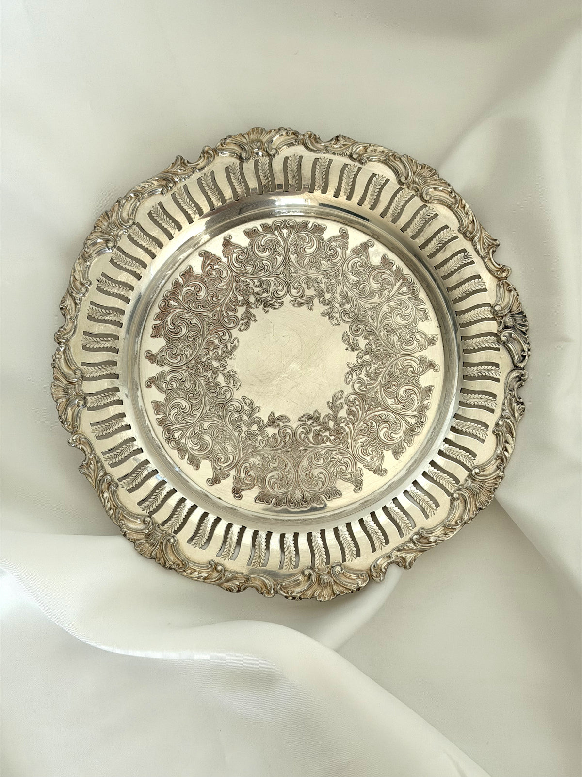 Round Engraved Serving Tray - view 1